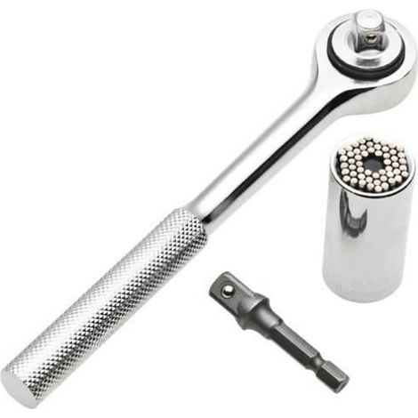 TKOOFN Gator Grip Douille Universelle Clé à Cliquet 7-19MM Outil Réparation Avec Poignée (1/4)