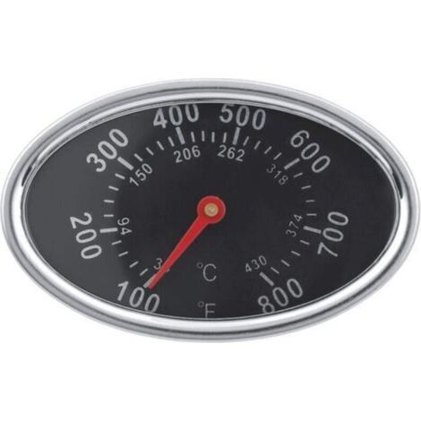Jauge de température de barbecue à cadran de thermomètre de fumeur de gril, indicateur de chaleur de gril à gaz de charbon de bois d'acier inoxydable pour la cuisson de viande, affichage Celsius et Fa (1/5)