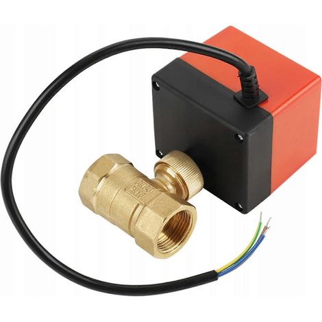 Vanne à boisseau sphérique électrique 12V avec servo-moteur, DN20 3/4'', commande de débit d'eau, raccord fileté, usage domestique et industriel. (1/5)