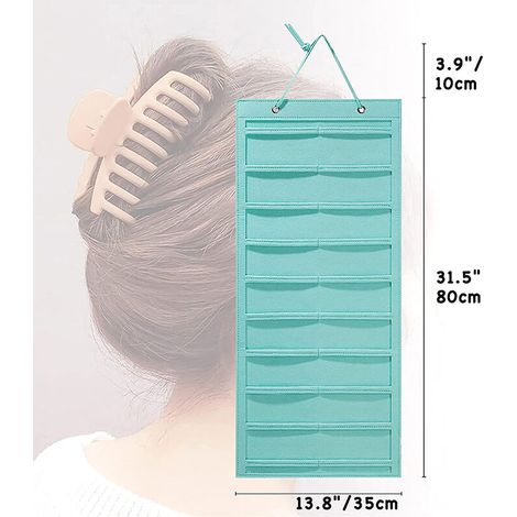 Porte-nœuds pour cheveux avec grande capacité Pinces à cheveux Cintre de rangement Cheveux Bleu (1/5)