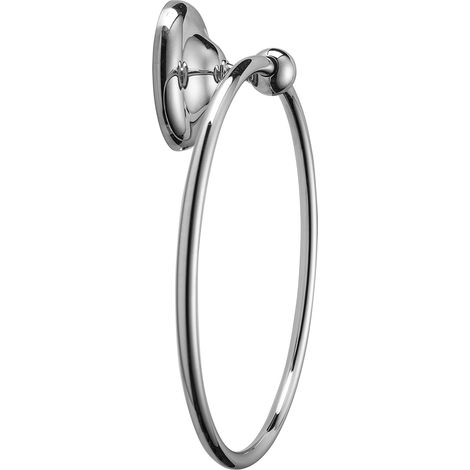 Croydex Flexi-Fix Chrome Towel Ring, Bathroom Accessories - Grosvenor (1/4)