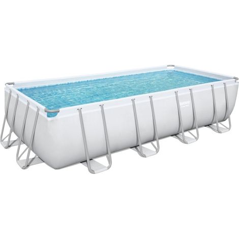 Bestway Piscine hors sol tubulaire rectangulaire Bestway Power Steel 549 x 274 x 122 cm gris clair