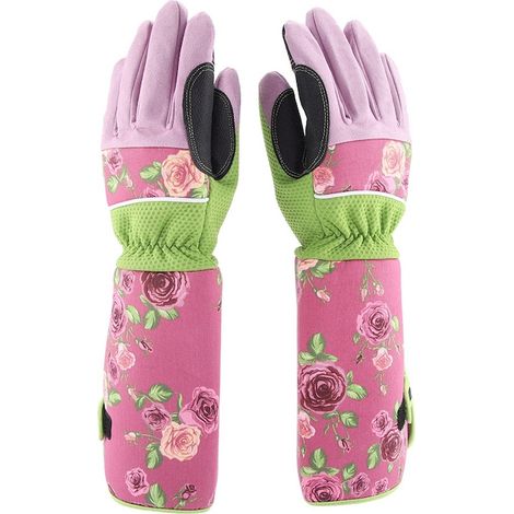 Gants de jardinage pour la taille des roses, gants roses de 37 x 15 cm, gants de protection épais anti-épines pour jardin (1/5)