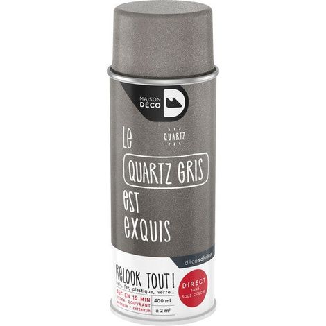 Peinture aérosol MAISON DECO quartz gris pailleté 0.400 L (1/3)
