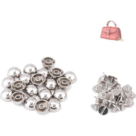 20 rivets en forme de champignon clous boutons vis rivets à tige en métal pour bricolage cuir artisanat ceintures sacs à main et sacs à main argent 8 silver 12mm mushroom screw (1/5)