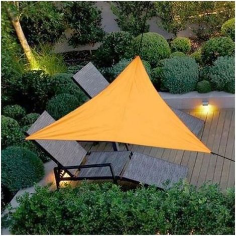 Voile d'ombrage triangulaire - Non spécifié - 3 x 3 x 3 m - Tissu imperméable - Protection UV 93% - Orange Orange o VOILE D'OMBRAGE (1/3)