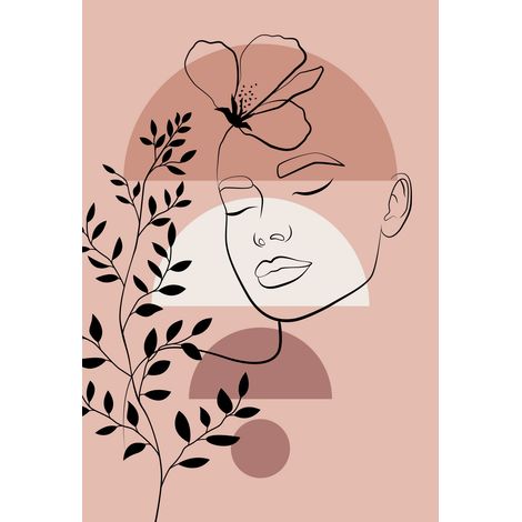 Papier peint panoramique - Femme Boho - 130 cm x 190 cm (1/2)