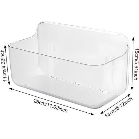 Lntyq Etagere Douche, Plastique PET Transparent Etagère de Rangement de Douche, Étagère de Douche Sans Perçage, pour Salle de Bain et Cuisine, 281513cm (1/5)