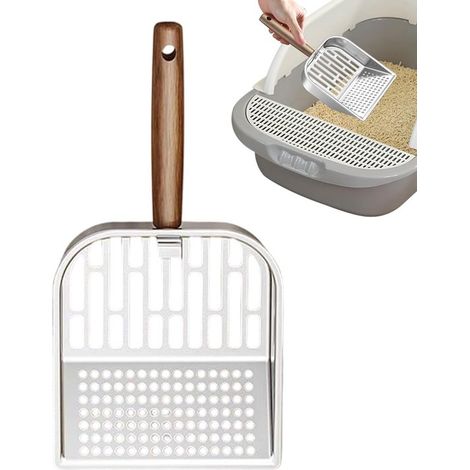 Katzenstreuschaufel – Kotaufnehmer – Haustierpflege – Geruchsabweisend – 28 cm – Silber (1/5)