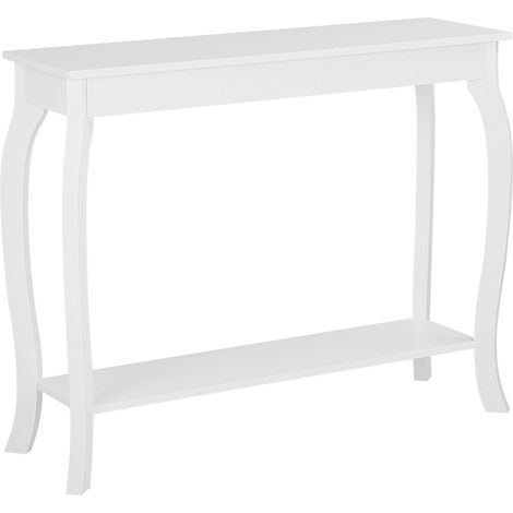 Mesa consola blanca 100 x 30 cm estilo francés moderno estante de exhibición almacenamiento sala de estar pasillo dormitorio Hartford