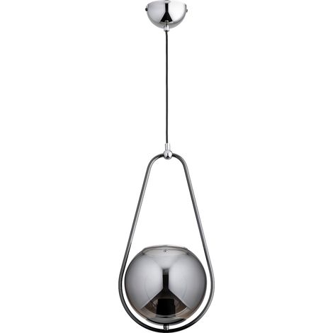 Suspension boule ELIPSA chromé verre fumé E27 Alfa (1/3)