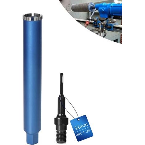 Xiiw – Couronne de forage diamantée Ø 52 mm – Segment turbo pour béton armé et maçonnerie – Longueur 460 mm – Adaptateur SDS Plus