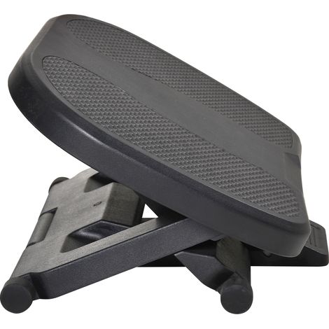 Repose-pieds réglable en hauteur et en inclinaison avec surface de massage et coussinets antidérapants, noir (1/5)