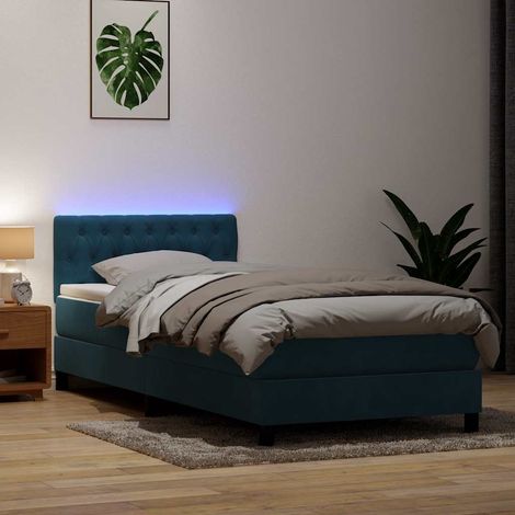 Giroletto a Molle con Materasso Blu Scuro 80x210 cm Velluto vidaXL (1/5)