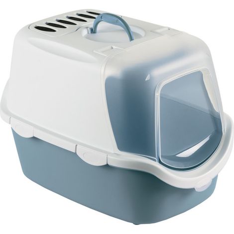 Maison de toilette Cathy Easy clean  bleu acier 40 x 56 x H40 cm pour chat - animallparadise