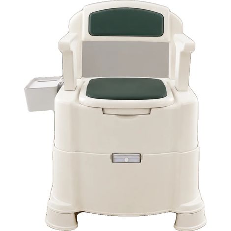 Chaise de Commode de Lit, Capacité de Charge de 100 kg, Dimensions 60,660,678,3 cm, Hauteur d'Assise de 47,8 cm, Double Seaux Intérieurs, Lumière de Nuit à Induction (1/5)