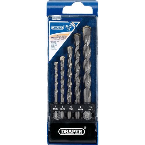 Draper 5-Piece Metric Masonry Drill Set (4.0-10mm) - Model 24909