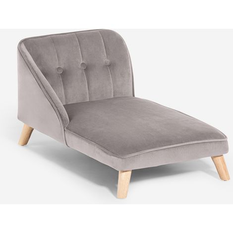 Chaise longue divano per cani e gatti in velluto Serin - Grigio