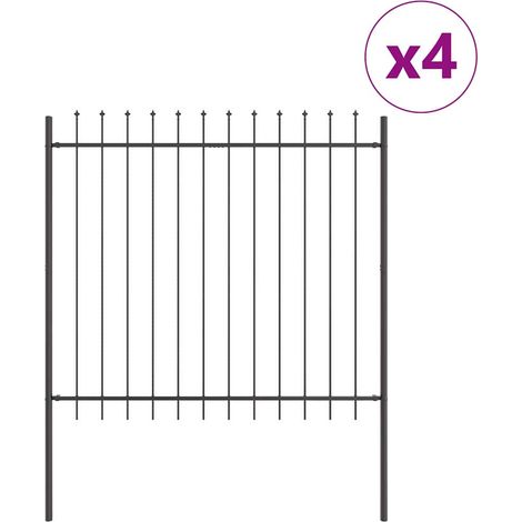 Maison Exclusive - Gartenzaun 4 pcs Grau 6,8 x 1,5 m Pulverbeschi