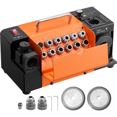 Affuteur Foret MR-13B Affûteuse Forets 3-15 mm Machine Affûtage pour Atelier Garage, Angle de Dépouille Réglable Angle de Pointe Réglable 95°-135° 120 W 4600 tr/min avec 13 Pinces, Meule CBN SDC (1/5)