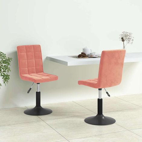 vidaXL Sillas de comedor giratorias 2 unidades de terciopelo rosa (1/5)