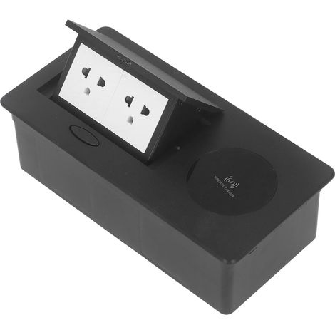 Multiprise de bureau encastrée, boîtier de connexion pour table, prise standard américaine à 3 trous, charge sans fil, 15 A CA 127 V (1/5)
