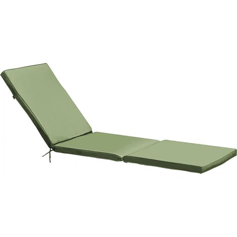 Coussin bain de soleil polyester vert cactus 186x53x5 cm