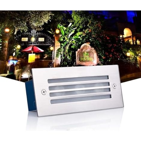 Einbaustrahler für Treppenecken, IP65 wasserdichte Außenbeleuchtung, rechteckiger 5W LED-Strahler, unterirdische Garten- und Terrassenbeleuchtung (blau, 5W (111-240V)).