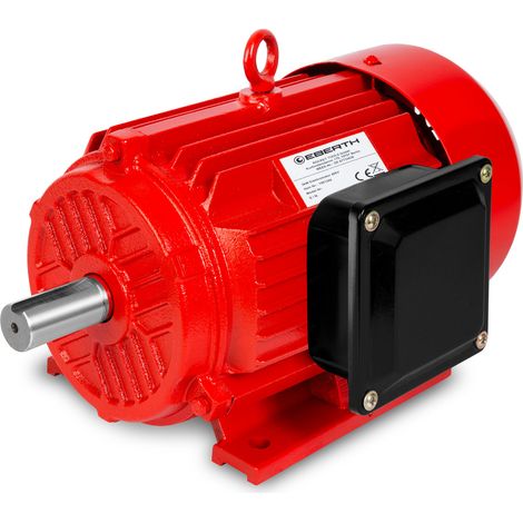 EBERTH 400V Elektromotor mit 3 kW Leistung, Drehstrommotor aus Aluminium, 3-Phasen, Drehzahl 2880 U/min., Stromstärke 6,4 A, Leistungsfaktor 0,95, Asynchronmotor für Einsatz in Industrie, 37 kg (1/5)