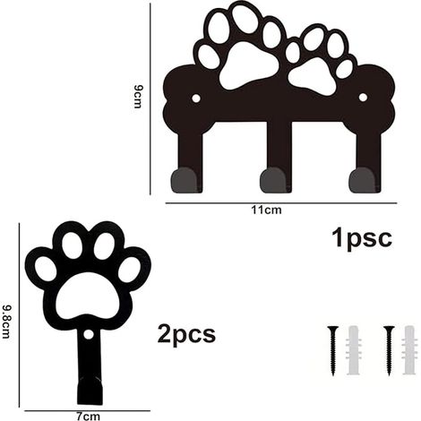 crochets muraux pour chien avec vis support mural, laisse harnais de chien, collier, porte-clés, crochet couloir et entrée (1/4)