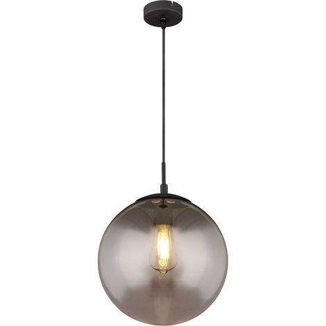 Globo - hängeleuchte - Blama - schwarz - glas rauchglas - Ø 30cm (1/4)