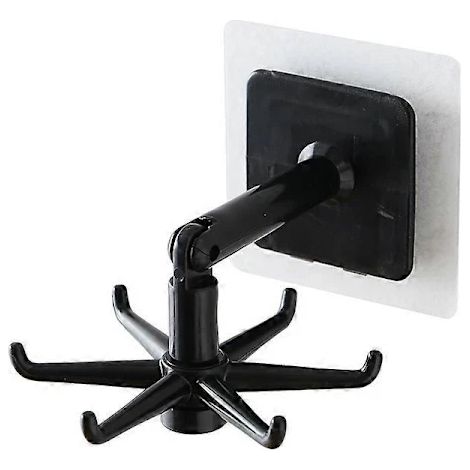 Filiyano – support rotatif pour ustensiles – Crochet pliable rotatif à 360°, 4 crochets, installation sans perçage, support rotatif pour ustensiles de (1/2)