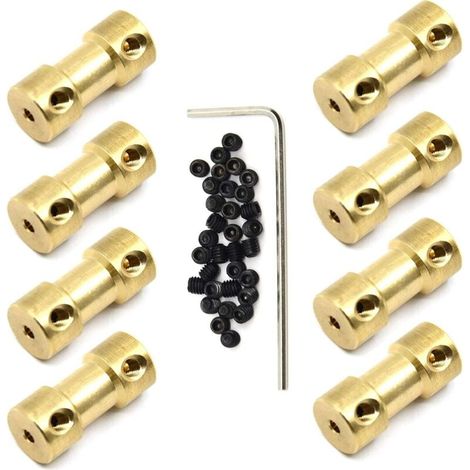 Conectores de latón ZVD, conectores de cobre para motores pequeños (8 piezas, de 3 mm a 5 mm) (1/4)