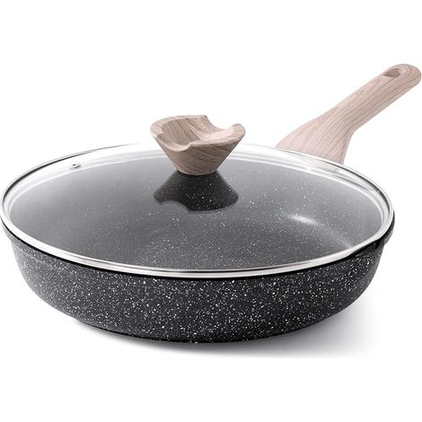 Poêle à Frire avec Couvercle, Poêle Induction 28 cm