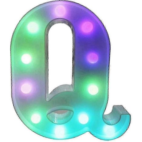 (Q) Lettres lumineuses LED colorées avec télécommande, initiales lumineuses pour bar et fête, décoration pour la maison - 25-26 pouces (1/5)
