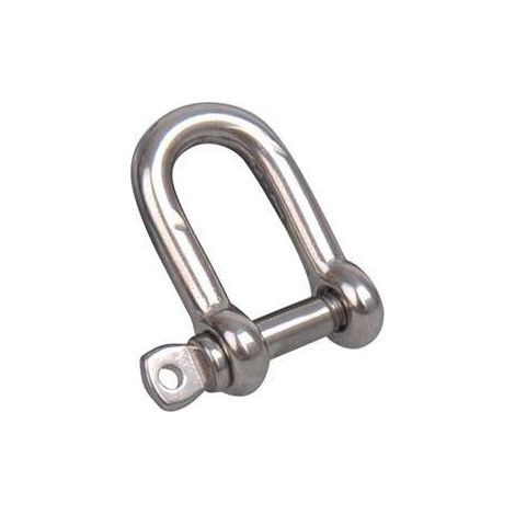 Manille en D 4 mm. A4 RVS AISI 316. 750 daN
