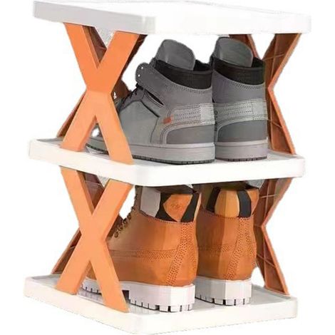 Étagère à chaussures Design Nordique Pliable 4 niveaux Rangement gain de place Facile à monter pour entrée salon (1/4)