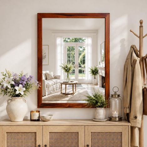 Miroir mural avec cadre rectangulaire en bois, 61 x 81 cm (1/5)