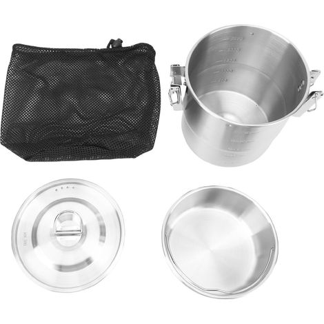 Marmite de Camping 304 Stainless Steel Autocuiseur Portable à Deux Poignées pour Hiking et Aventure (1/5)