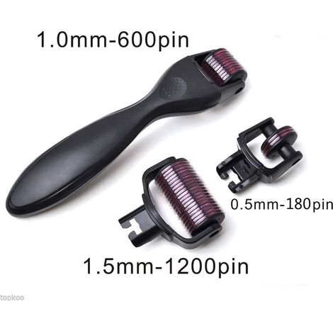 Kit de massage Xelparuc Make Up 3 en 1 (180-0,5 mm, 600-1 mm, 1200-1,5 mm) : micro-aiguilles en titane pour le soin du visage, anti-âge et massage à domicile. (1/5)