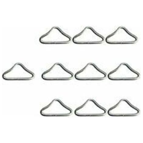 Ressort de Trampoline, Boucle de triangle de trampoline, trampoline V Bagues en acier inoxydable Triangle Bagues Boucle pour Bracelet Keeper Trampoline Bounce Bounce Accessoires 10pcs STOL (1/2)