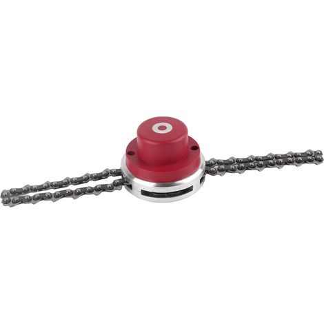 Tête de coupe à chaîne de désherbeuse, accessoire pour tondeuse à gazon, rouge, joints doubles, acier 65Mn. (1/5)