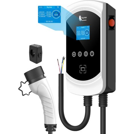 Caricabatterie per veicoli elettrici, bilanciamento dinamico del carico, funzioni di protezione, 7,6 kW 32 A monofase, TIPO 2 (1/2)