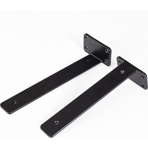 Supports d'étagère flottante, lot de 2. Supports invisibles pour étagère, support d'étagère flottante, support robuste, 20 cm, noir. (1/5)