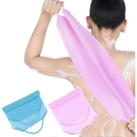 Ensemble de 2 éponges loofah pour le dos, gants exfoliants, accessoires de bain, brosse pour le dos, éponge de douche (1/4)
