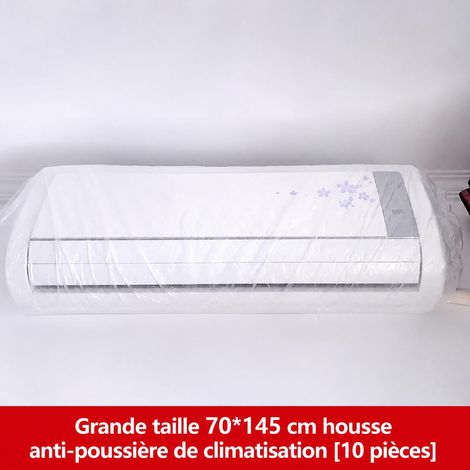 Lot de 10 housses de protection anti-poussière transparentes en PE pour climatiseur 70 x 135 cm avec élastique 10 pièces 70 135cm 150 g – Livraison gratuite