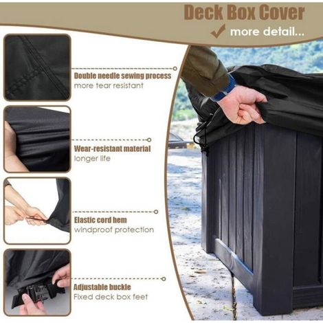 Housse De Coffre De Jardin - Tissu Oxford 210D Impermeable - Pour Rangement Extérieur Terrasse - 130 X 60 X 71 Cm (1/4)
