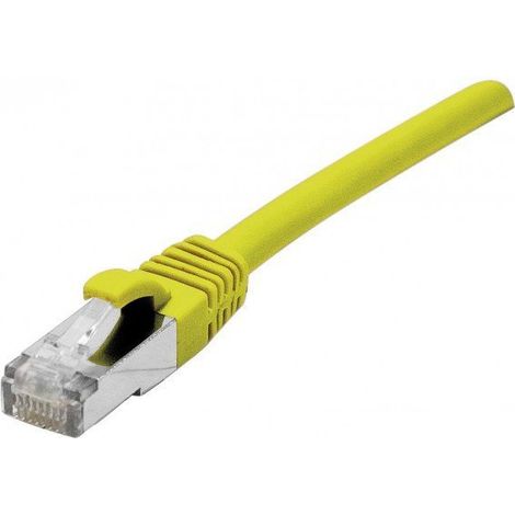 divers Cordon RJ45 CAT 6A S/FTP TPE écologique snagless jaune certifié GRS - 1 m (ECF-854539)