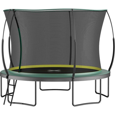 Trampolín de seguridad sin muelles 366 cm con red de seguridad HOMVRA (1/5)