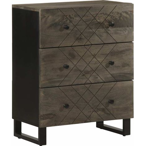 vidaXL Sideboard Black 60x33x75 cm Solid Wood Mango (1/5)
